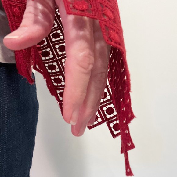 AKRIS - Brand New Red Stickerel - Embroidery Jacket - Sz 16 - Picture 6 of 12